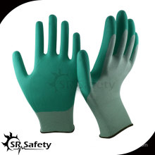 SRSAFETY 13 gauge knitted nylon liner coated water-based PU palm gloves safety working gloves